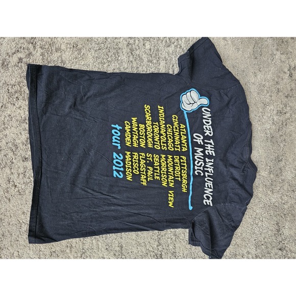 2012 Mac Miller Under The Influence Music Tour Van Graphic Men's Black Shirt S - Picture 5 of 5